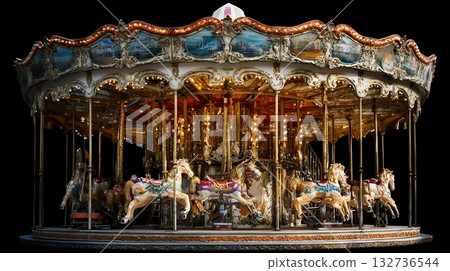Merry-go-round at night 132736544