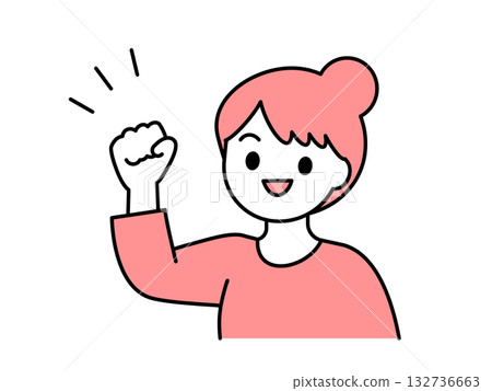 A cheerful woman 02 doing a fist pump A cheerful woman 02 doing a fist pump 132736663