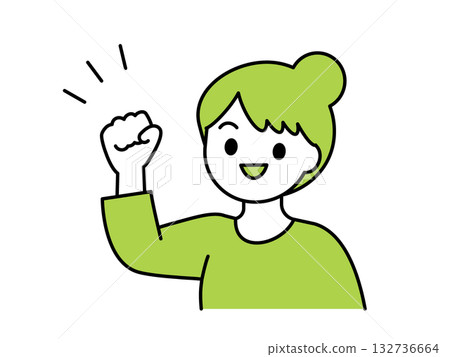 A cheerful woman 03 doing a fist pump A cheerful woman 03 doing a fist pump 132736664