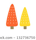 Scandinavian-style tree (autumn leaves) ① 132736750