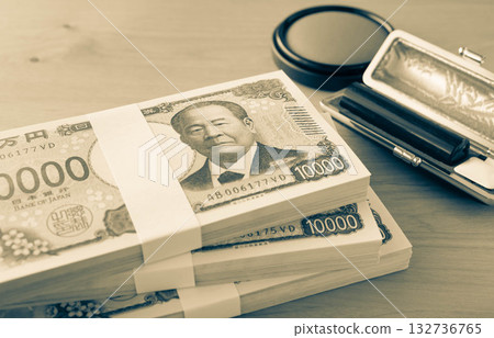 Banknotes and stamps: 10,000 yen note Banknotes and stamps: 10,000 yen note 132736765