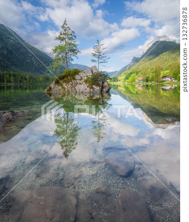 View of Hintersee lake in Berchtesgaden National Park Bavarian Alps, Germany 132736878