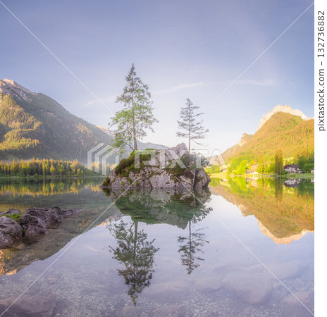 View of Hintersee lake in Berchtesgaden National Park Bavarian Alps, Germany View of Hintersee lake in Berchtesgaden National Park Bavarian Alps, Germany 132736882