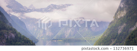 Konigsee lake near Jenner mount in Berchtesgaden National Park, Alps Germany 132736971