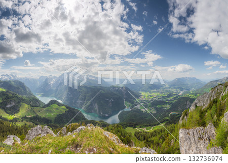Konigsee lake near Jenner mount in Berchtesgaden National Park, Alps Germany 132736974