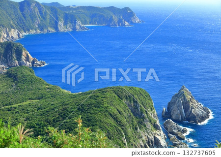 [Nagasaki Prefecture] The view from the Osezaki Lighthouse Observatory (Fukue Island in the Goto Islands) 132737605