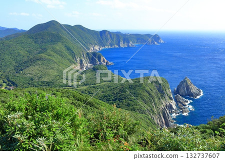 [Nagasaki Prefecture] The view from the Osezaki Lighthouse Observatory (Fukue Island in the Goto Islands) 132737607