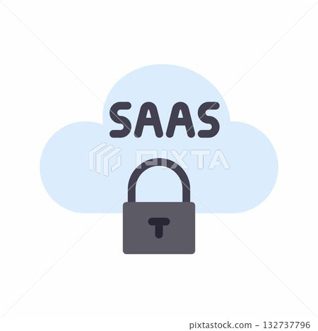 SaaS Security icon vector image. Suitable for mobile apps, web apps and print media. SaaS Security icon vector image. Suitable for mobile apps, web apps and print media. 132737796