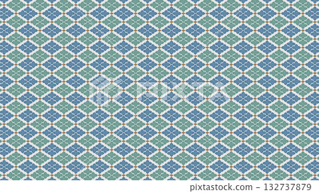 Happy diamond pattern (green/blue) Happy diamond pattern (green/blue) 132737879