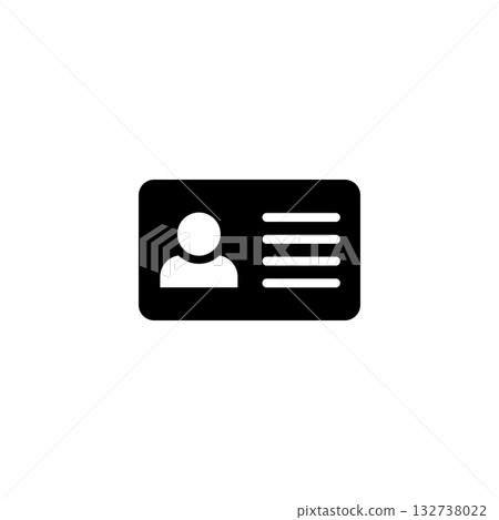ID card icon isolated on a white background. Driver's license identification icon. Vector illustration. 132738022