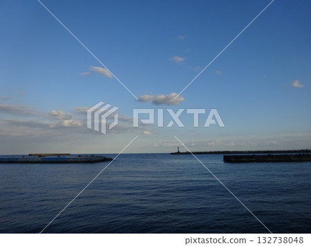 秋日的大海,藍天白雲,大海 秋日的大海,藍天白雲,大海 132738048