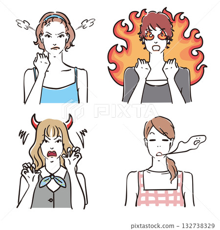 Various expressions of adult women - Variation 9 132738329