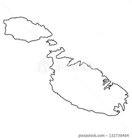 Malta Gozo Comino outline map Mediterranean Europe island geography 132738484