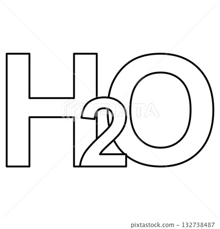 Bold H2O Chemistry Icon Water Molecule Science Concept Design Bold H2O Chemistry Icon Water Molecule Science Concept Design 132738487