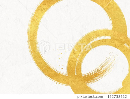 Japanese style background with gold brush art Japanese style background with gold brush art 132738512