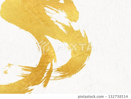 Japanese style background with gold brush art 132738514