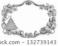 Elegant baroque clock design for joyful Christmas and New Year's celebration 132739143