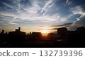 Sunset and cityscape silhouette Sunset and cityscape silhouette 132739396