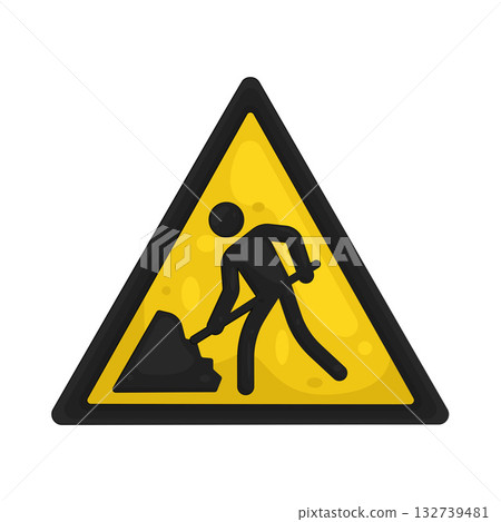 Illustration of construction work sign 132739481