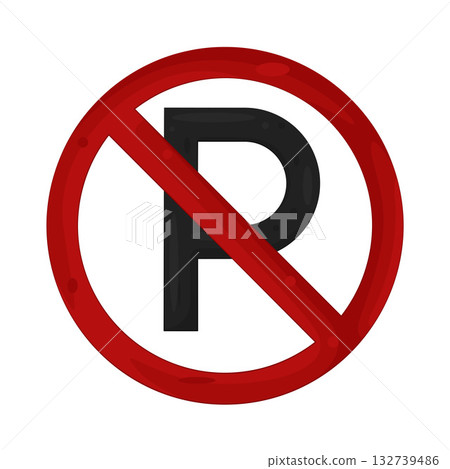 Illustration of no parking sign Illustration of no parking sign 132739486