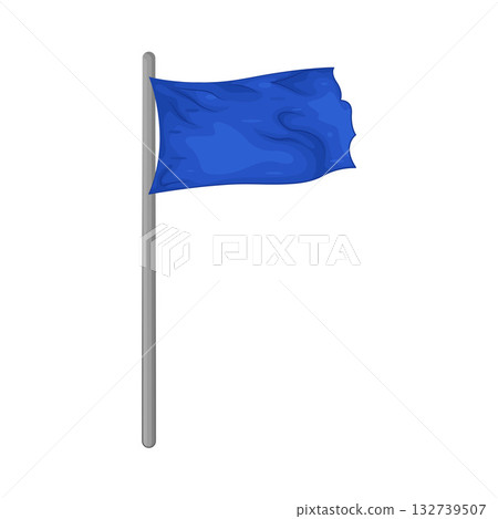 Illustration of blue flag Illustration of blue flag 132739507