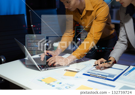 AI Artificial Intelligence technology for education. Modern digital learning, courses for developing new skills and e-learning. 132739724