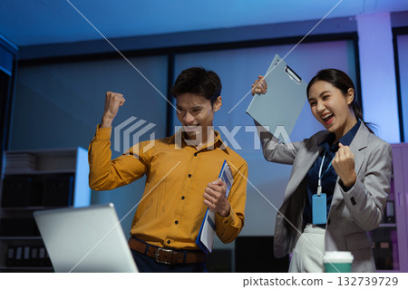Business team creative are excited business success. 132739729