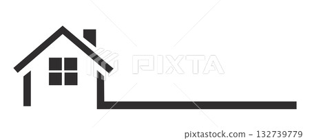 Minimal House Line icon with space for text Minimal House Line icon with space for text 132739779