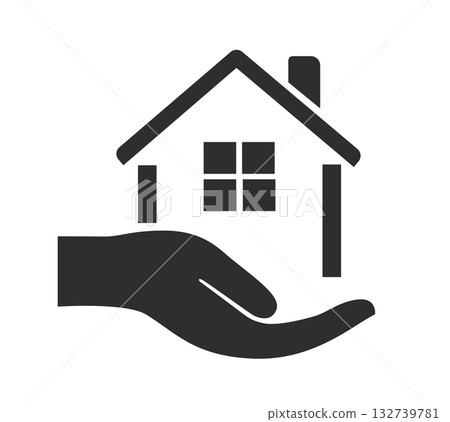 House in Hand Real Estate Care Icon House in Hand Real Estate Care Icon 132739781