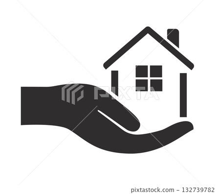 House in Hand Real Estate Care Icon 132739782