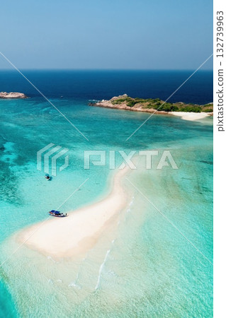Top view of the sand spit near the island of Redang Terengganu. Malaysia Top view of the sand spit near the island of Redang Terengganu. Malaysia 132739963