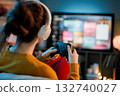 woman is playing video game 132740027