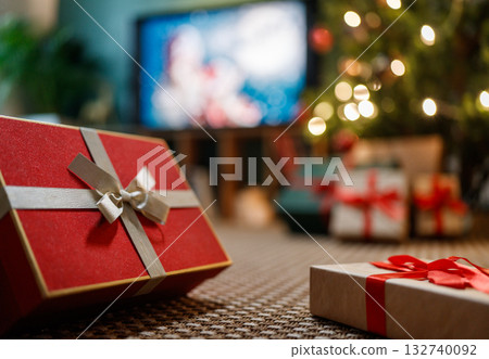 gift boxes in the decorated room 132740092