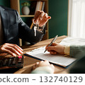 Real estate contract sign. 132740129