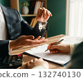 Real estate contract sign. 132740130