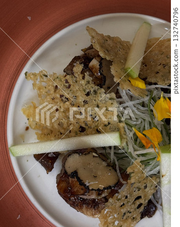 Gourmet Truffle Dish with Parmesan Crisps Gourmet Truffle Dish with Parmesan Crisps 132740796