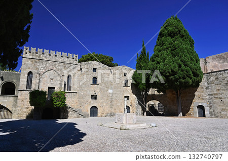 Rhodes old town aerial panoramic view in Rhodes island in Greece Rhodes old town aerial panoramic view in Rhodes island in Greece 132740797