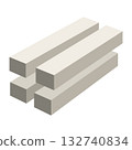 Sidewalk curbs. Building material. Stone brick, border ancient fence in cartoon style. Concrete road border. Game decoration 132740834