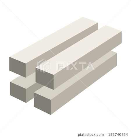Sidewalk curbs. Building material. Stone brick, border ancient fence in cartoon style. Concrete road border. Game decoration 132740834