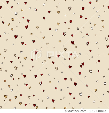 Hand drawn hearts creating seamless love pattern background Hand drawn hearts creating seamless love pattern background 132740864