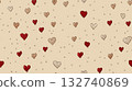 Hand drawn hearts creating seamless love pattern background 132740869