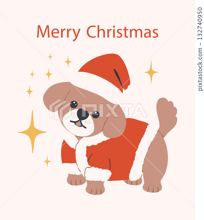 christmas dog vector art element for winter holiday pet themes and for greeting cards christmas dog vector art element for winter holiday pet themes and for greeting cards 132740950