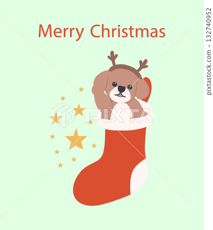 christmas dog cartoon clipart in simple flat style for winter artwork and for greeting cards christmas dog cartoon clipart in simple flat style for winter artwork and for greeting cards 132740952