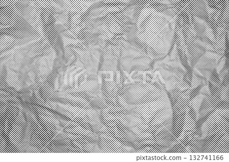 Gritty halftone paper texture, background. Dusty crumpled paper, notebook sheet. Grunge style overlay, bg. Collage element 132741166