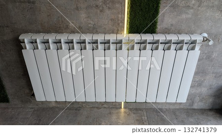 A Modern White Radiator featuring a stylish Industrial Design that enhances any space 132741379