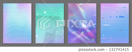 Gradient backgrounds set with abstract patterns 132741415