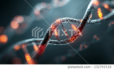 DNA molecule double helix genetic science glowing closeup biology structure abstract futuristic research technology medical 132741518