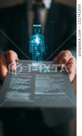 Dress form sewing machine fashion studio glowing fabric futuristic workspace blue light creative modern mannequin inspiring 132741959