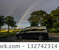A double rainbow over my car 132742314