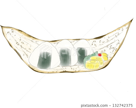 竹皮包裹的飯糰插圖 竹皮包裹的飯糰插圖 132742375